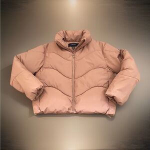 🆕 Vero Moda Wave Quilted Puffer Jacket Women’s Size Small Brown Pink